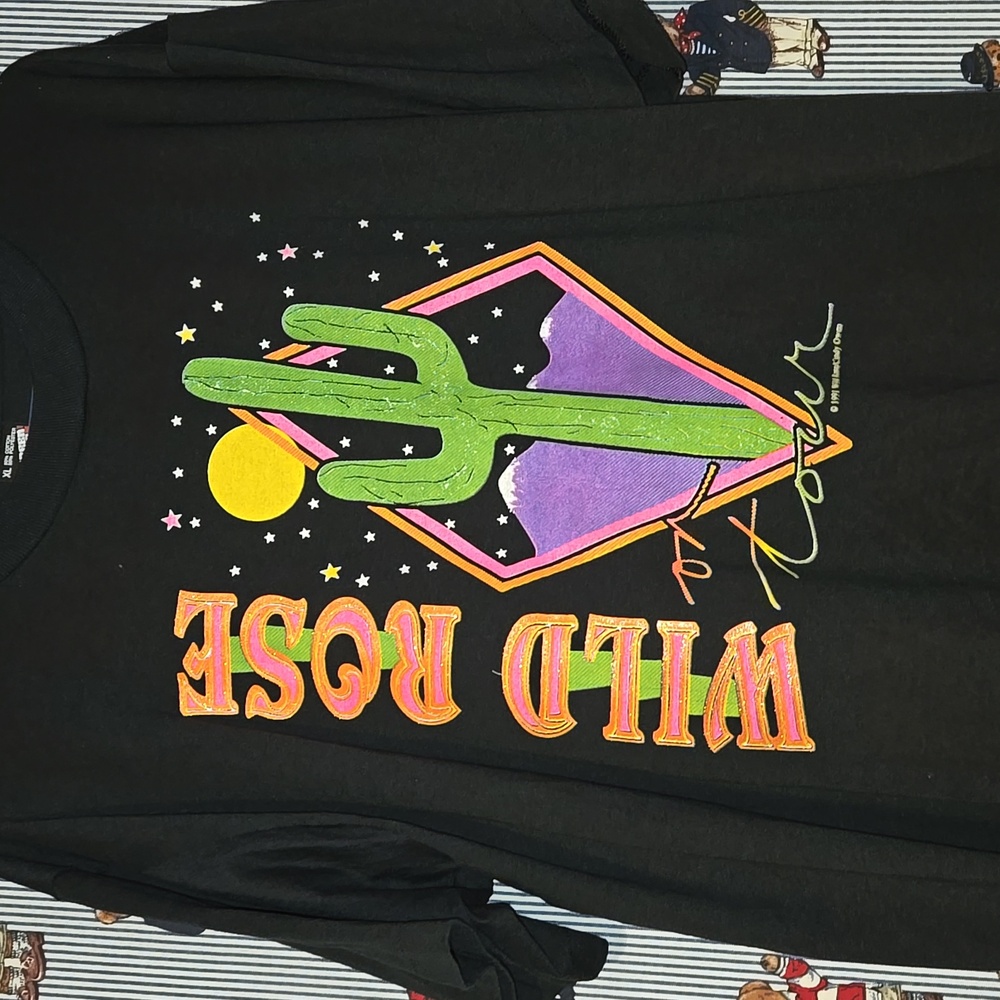 VTG 90S WILD ROSE ON TOUR 91 CINDY OWEN SCEEEN STARS XL